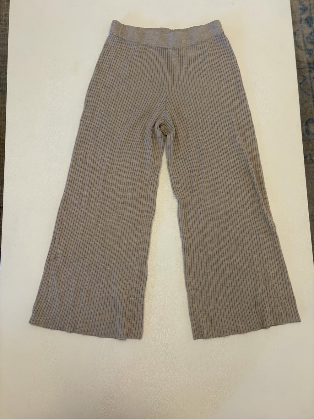 The Drop Women’s wide leg knit ribbed lounge pants- Large